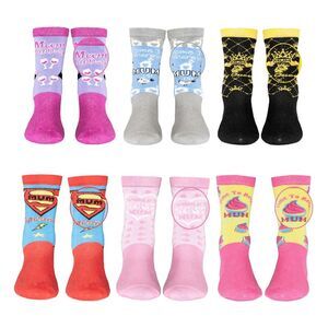 Soxy Womens/Ladies Mothers Day Socks (Pack of 6) / Multicolored